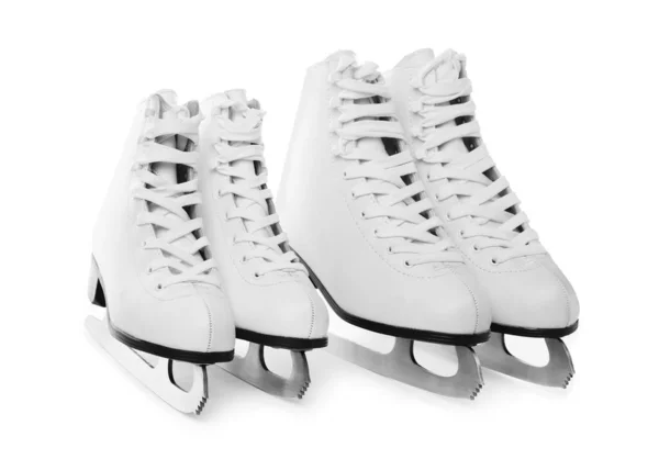 Paires Patins Glace Artistique Isolés Sur Blanc — Photo