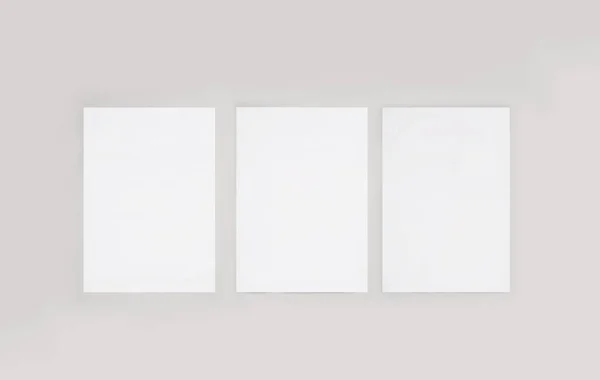 Blank Posters Light Wall Mockup Design — Stock Photo, Image