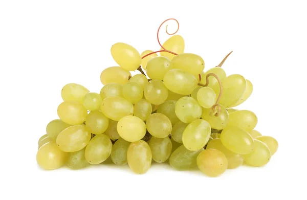 Bunch Van Verse Rijpe Sappige Druiven Geïsoleerd Wit — Stockfoto