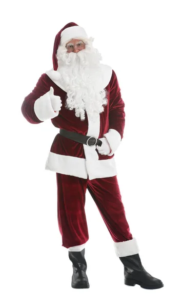 Portret Santa Claus Białym Tle — Zdjęcie stockowe