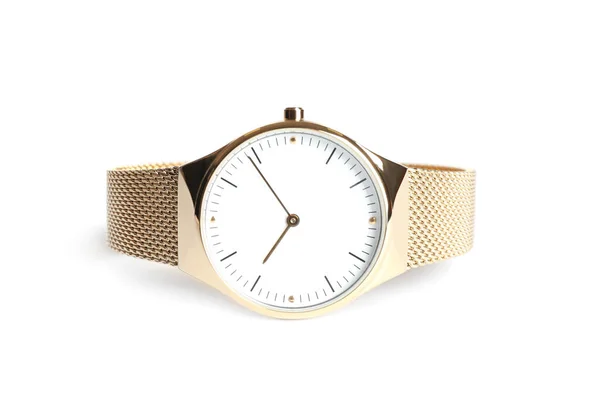 Reloj Pulsera Lujo Aislado Blanco Accesorio Moda — Foto de Stock