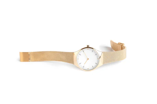 Reloj Pulsera Lujo Aislado Blanco Accesorio Moda — Foto de Stock