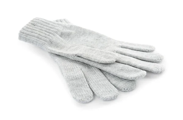 白い背景にウールの手袋のペア — ストック写真