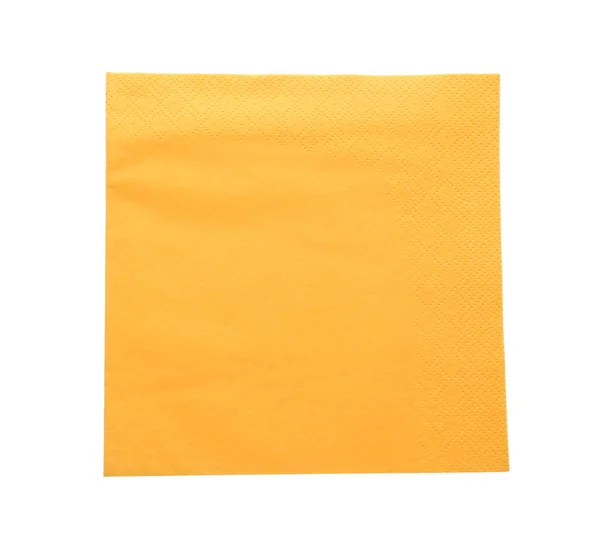 Żółta Czysta Tkanka Papierowa Izolowana Białym Górnym Widoku — Zdjęcie stockowe