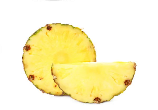 Rodajas Piña Fresca Aisladas Blanco — Foto de Stock