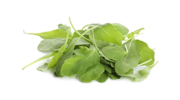 Fresh Green Arugula Leaves White Background — Stock Photo, Image