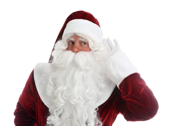 Retrato Santa Claus Sobre Fondo Blanco — Foto de Stock