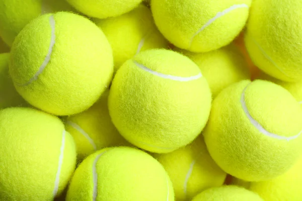 Tenisové Míčky Jako Pozadí Výhled Shora Sportovní Vybavení — Stock fotografie