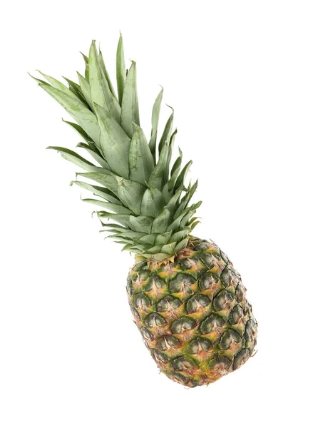 Verse Rijpe Sappige Ananas Geïsoleerd Wit — Stockfoto