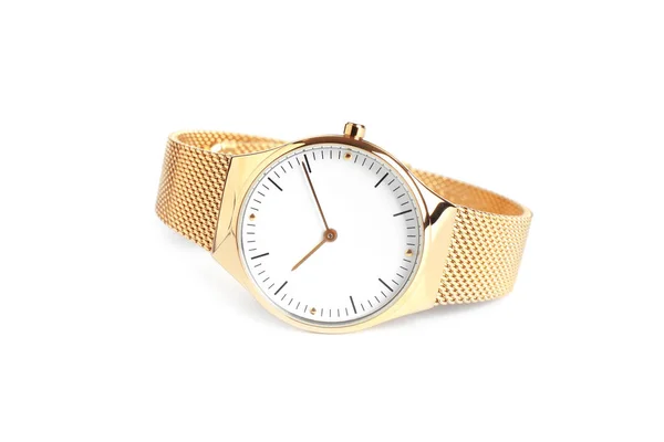 Reloj Pulsera Lujo Aislado Blanco Accesorio Moda — Foto de Stock