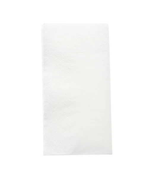 Tecido Papel Limpo Dobrado Isolado Branco Vista Superior — Fotografia de Stock