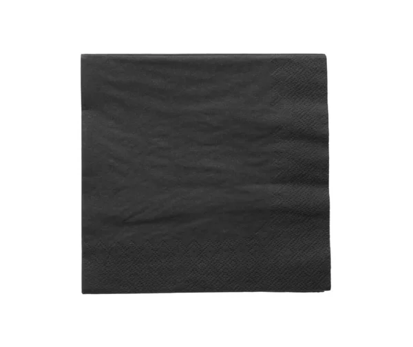 Černá Čistá Papírová Tkáň Izolovaná Bílém Horní Pohled — Stock fotografie