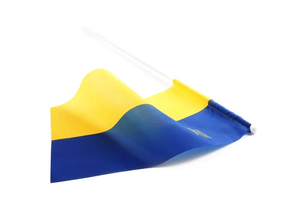 Εθνική Σημαία Της Ουκρανίας Απομονωμένη Λευκό — Φωτογραφία Αρχείου