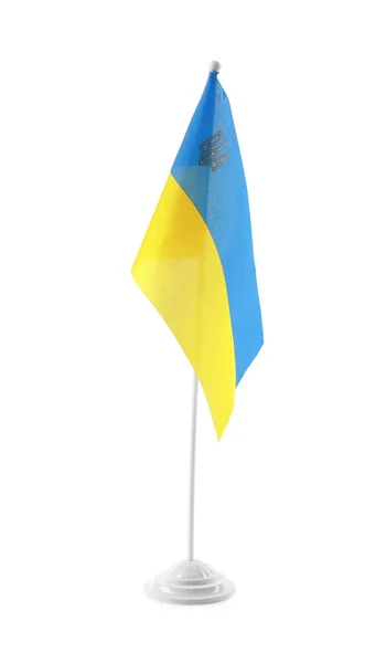 Εθνική Σημαία Της Ουκρανίας Απομονωμένη Λευκό — Φωτογραφία Αρχείου