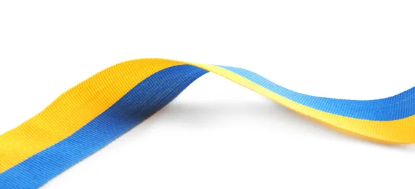 Ribbon Colors National Ukrainian Flag Isolated White — Stock Photo, Image