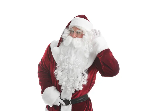 Retrato Santa Claus Sobre Fondo Blanco — Foto de Stock