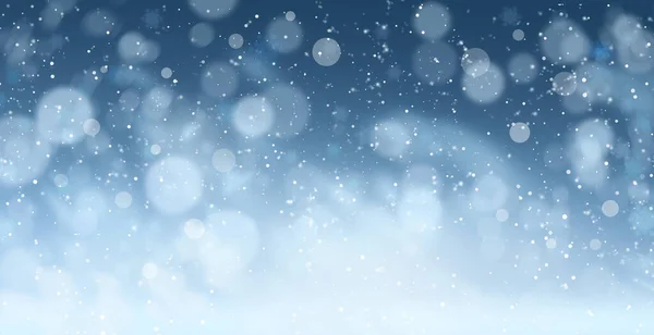 Nevicate Astratte Sfondo Blu Effetto Bokeh Design Banner — Foto Stock