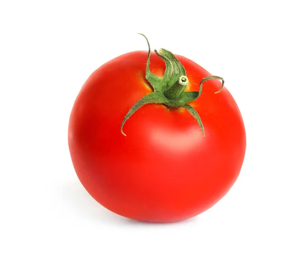 Świeże Dojrzałe Pomidory Organiczne Izolowane Białym — Zdjęcie stockowe