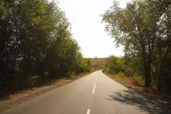 Beautiful View Empty Asphalt Highway Road Trip — Stock Photo, Image