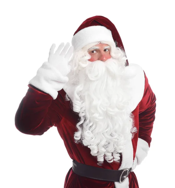 Retrato Santa Claus Sobre Fondo Blanco — Foto de Stock