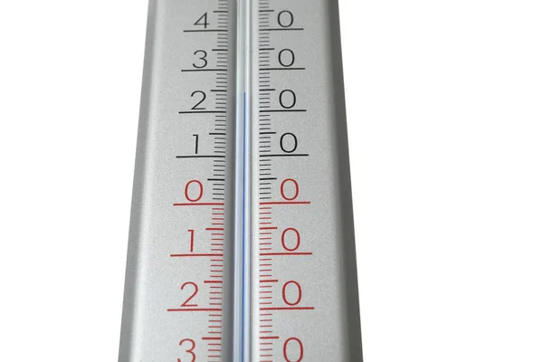 白い背景に現代の灰色の気象温度計 クローズアップ — ストック写真