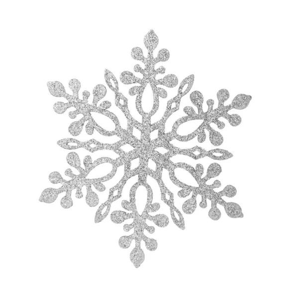 Όμορφη Νιφάδα Χιονιού Λευκό Φόντο Διακόσμηση Για Χειμερινές Διακοπές — Φωτογραφία Αρχείου