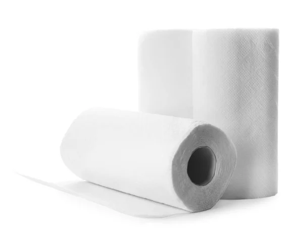 Papírzsebkendő Tekercsben Fehér Alapon — Stock Fotó