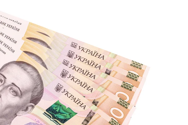 500 Украинских Гривен Белом Фоне Вид Сверху — стоковое фото