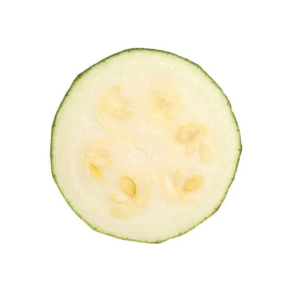 Slice Fresh Ripe Zucchini Isolated White — Stock Photo, Image