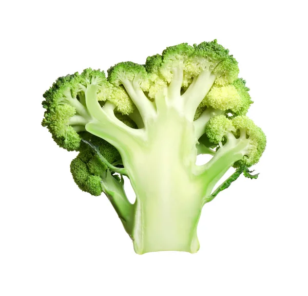 Beyaz Üzerine Izole Edilmiş Taze Yeşil Brokoli Dilimi — Stok fotoğraf