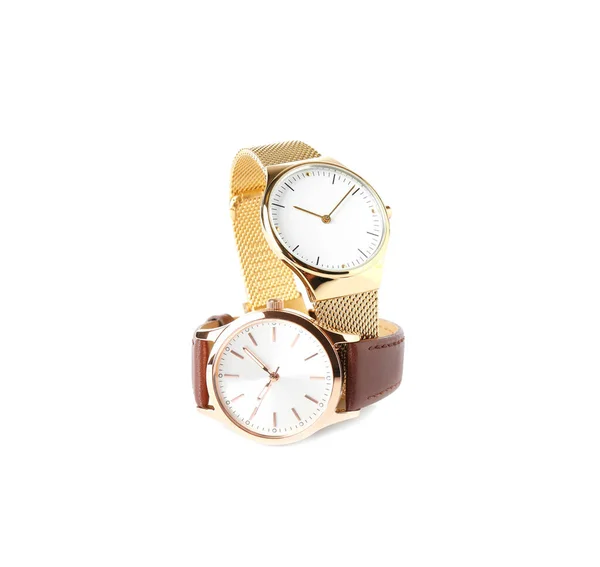 Orologi Polso Lusso Sfondo Bianco Accessori Moda — Foto Stock