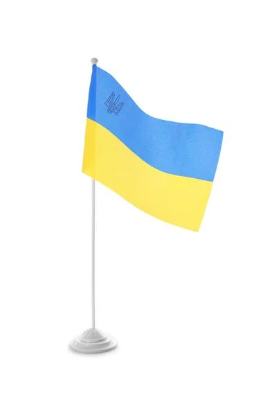 Nationalflagge Der Ukraine Isoliert Auf Weiß — Stockfoto