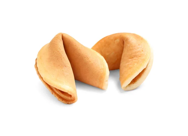 Traditional Homemade Fortune Cookies White Background — Stock Photo, Image