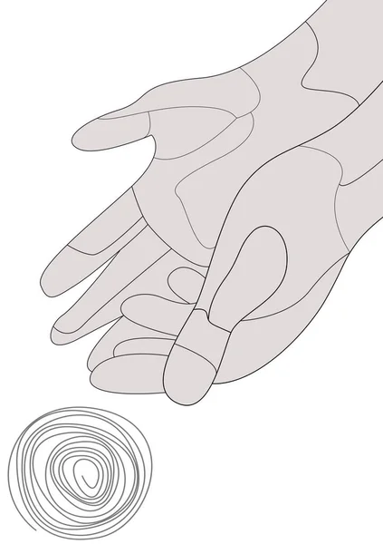 Schöne Abstrakte Abbildung Mit Händen Und Kreis — Stockfoto