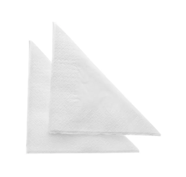 Folded Tecidos Papel Limpo Fundo Branco Vista Superior — Fotografia de Stock