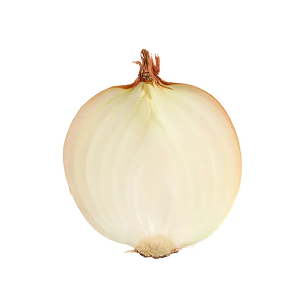Half Fresh Ripe Onion Isolated White — Stock Photo, Image