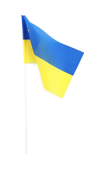 Národní Vlajka Ukrajiny Izolované Bílém Horní Pohled — Stock fotografie