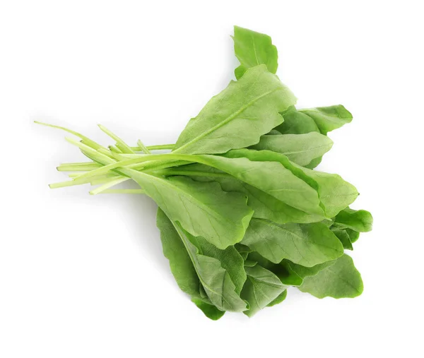 Frischer Rucola Auf Weißem Hintergrund Draufsicht — Stockfoto