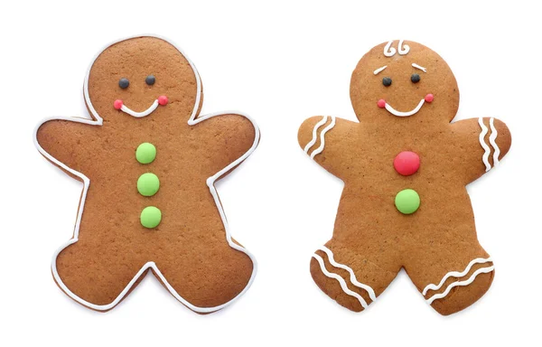 Set Gingerbread Men Isolated White — Stock Photo, Image