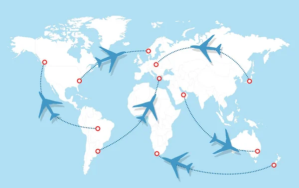 Карта Маршрутов Полета Самолетами Иллюстрация — стоковое фото