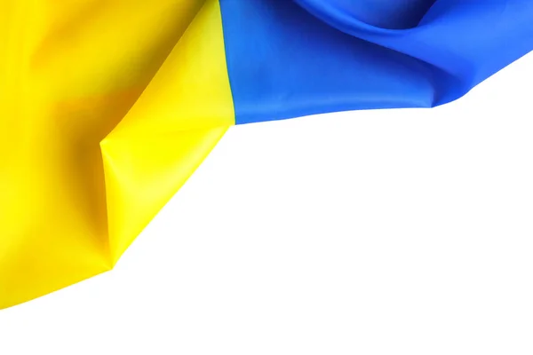 Národní Vlajka Ukrajiny Bílém Pozadí Horní Pohled — Stock fotografie