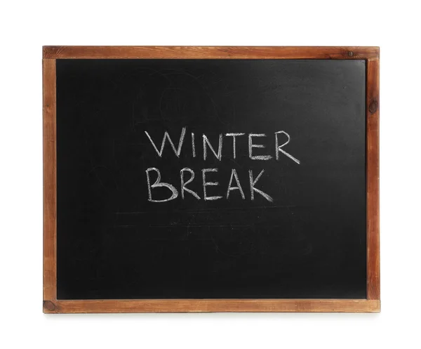 Blackboard Med Text Winter Break Isolerad Vitt Skolresor — Stockfoto