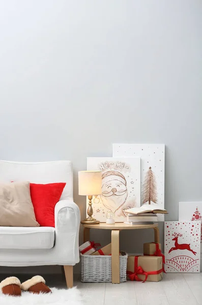 Beautiful Christmas Pictures Festive Room Interior — Stock Photo, Image