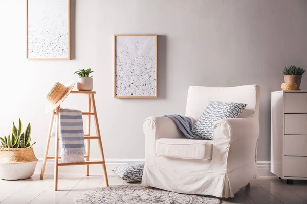 Bel Intérieur Chambre Avec Une Échelle Bois Élégante — Photo