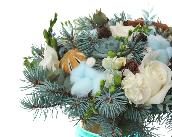 Beautiful Wedding Winter Bouquet White Background — Stock Photo, Image