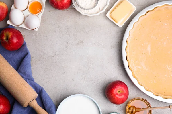 Cadre Réalisé Avec Des Ingrédients Traditionnels Anglais Tarte Aux Pommes — Photo