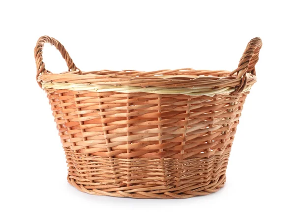 Wicker Basket Handles Isolated White — Stock Photo, Image