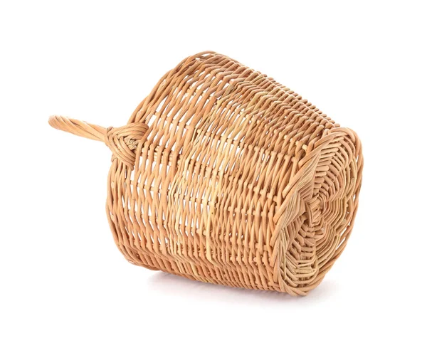Wicker Basket Handle Isolated White — Stock Photo, Image