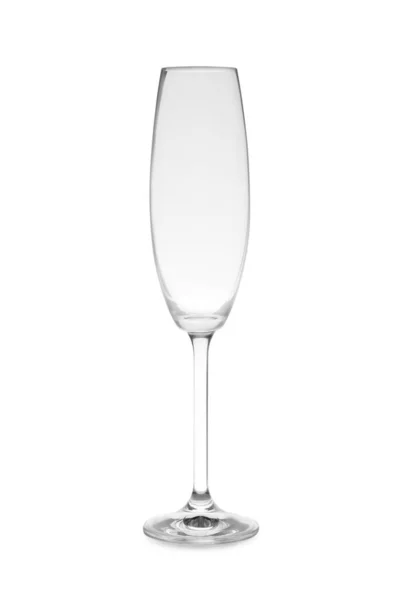 Empty Clear Champagne Glass White Background — Stock Photo, Image