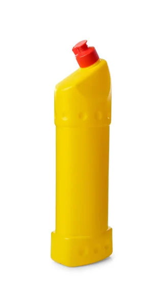 Желтая Бутылка Чистящего Средства Изолирована Белом — стоковое фото